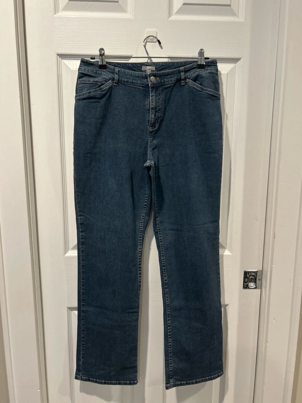 J. Jill Straight Leg Jeans in Dark Blue Stretch Denim Sz 6